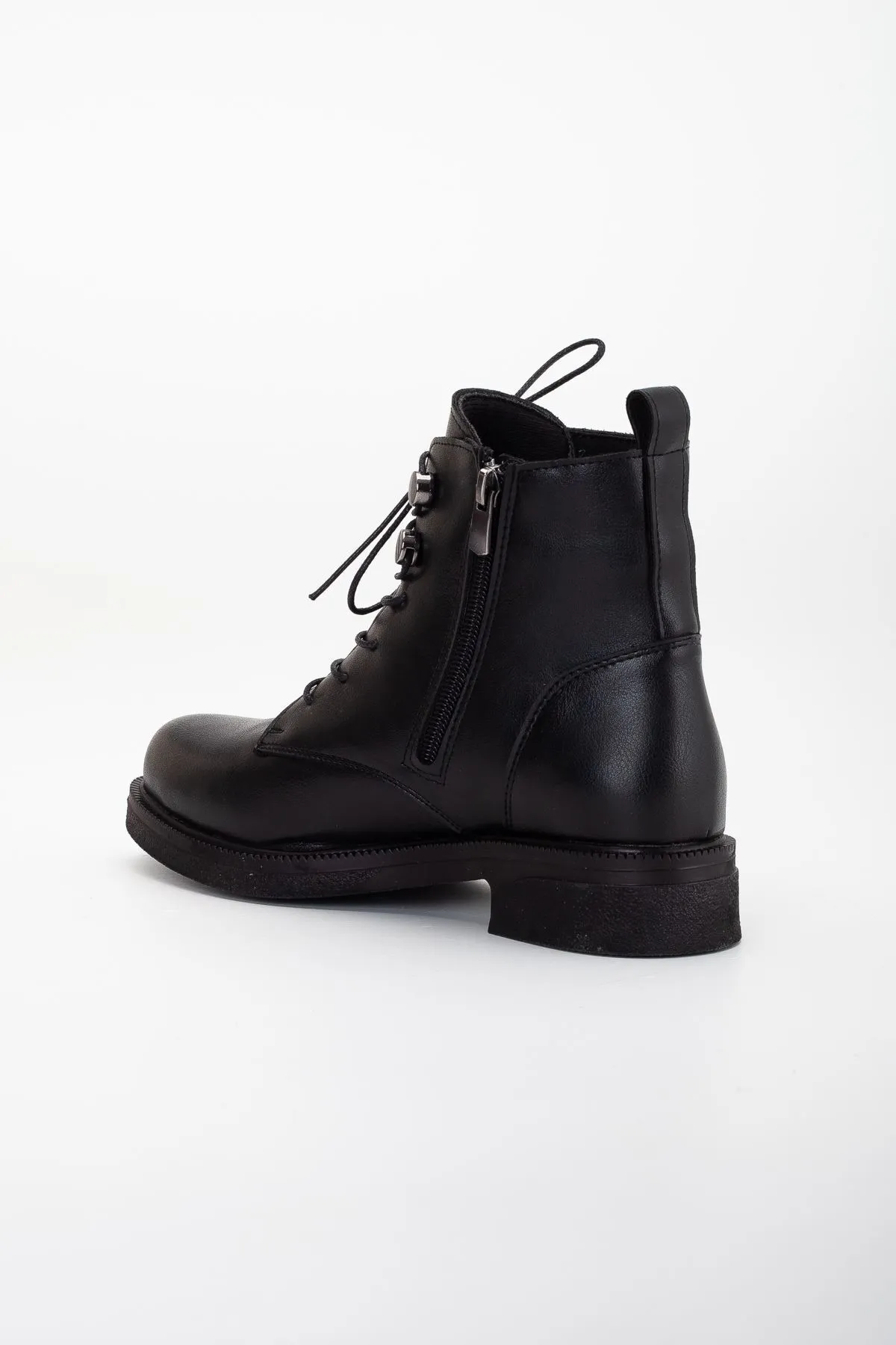 Aster Bağcıklı Cilt  Bot Siyah